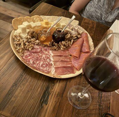 Charcuterie board & Wine