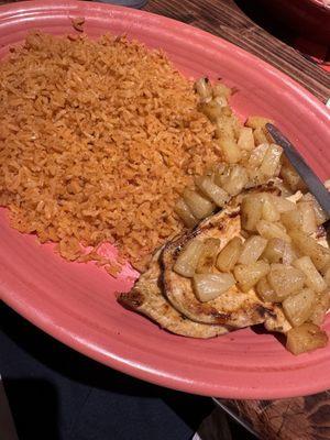 Chicken breast, double rice add pineapple