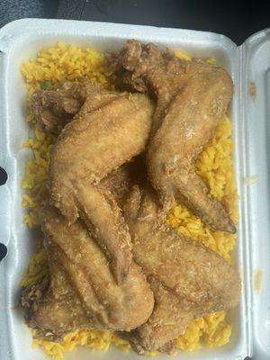 Excellent Fried Chicken Wings and Shrimp Fried Rice