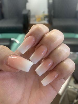 Nude and white ombré by April.