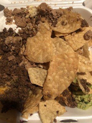 Nacho order that I placed through Uber Eats.