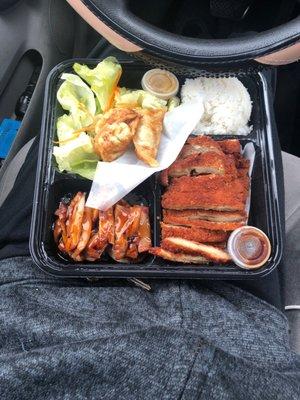 Bento box, chicken teriyaki and chicken Katsu