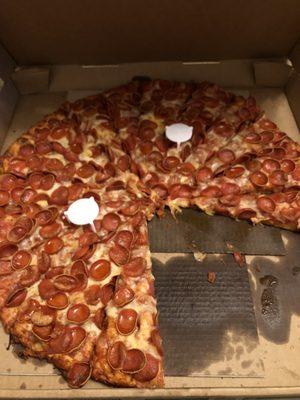 Mountain size pepperoni! I woke up hungry.