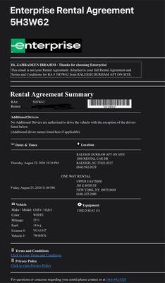 My rental agreement