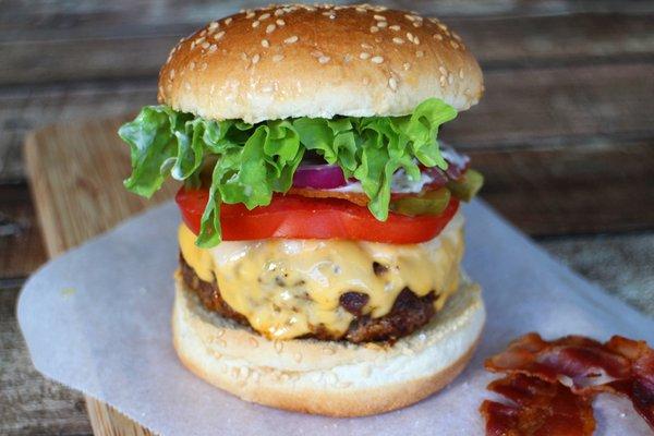 double sesame hot burger