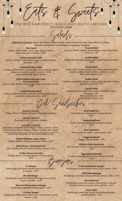 Lunch and Dinner menu