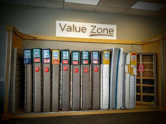 VALUE ZONE Holds 12 Mattresses Under $899