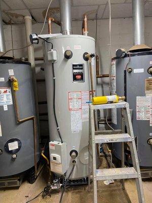 Commercial water heater install