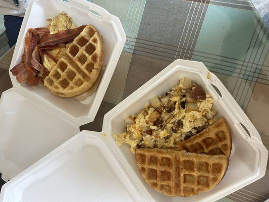 Sia (vegetarian sausage scramble) & Waffle Plate