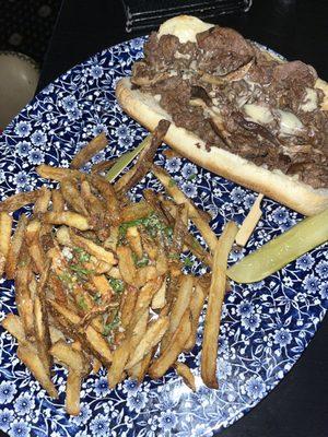 Philly cheesesteak & truffle fries