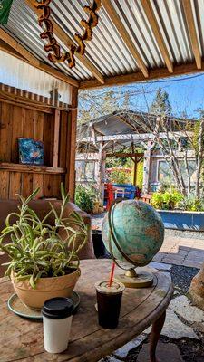 Eclectic outdoor space to enjoy the sun and view