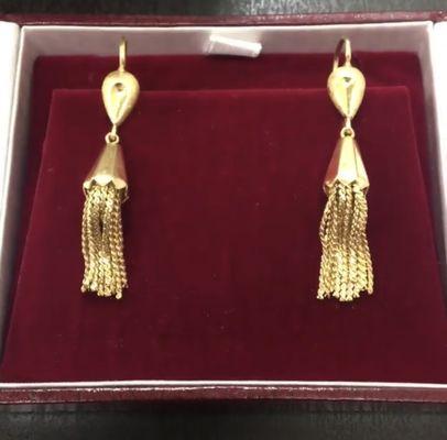 14KT Gold tassel earrings