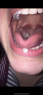 Tongue piercing