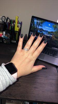 Matte black gel manicure