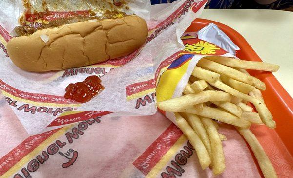 Chili Dog and Fries