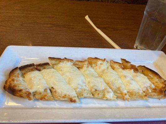 Tasty garlic bread with cheese