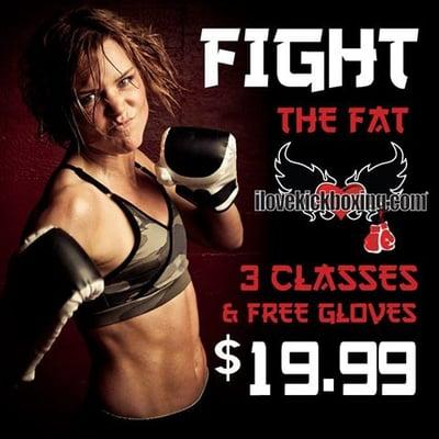 Fight The Fat iLoveKickboxing.com classes.
