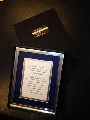 Framing Their Wedding Invitation Makes for a Touching Gift!