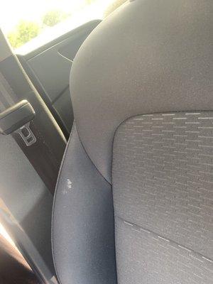 White stain on passenger seat