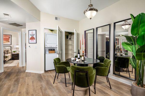 Dining Room with In-Unit Washer and Dryer