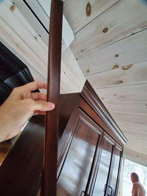 Broken molding on Murphy Bed