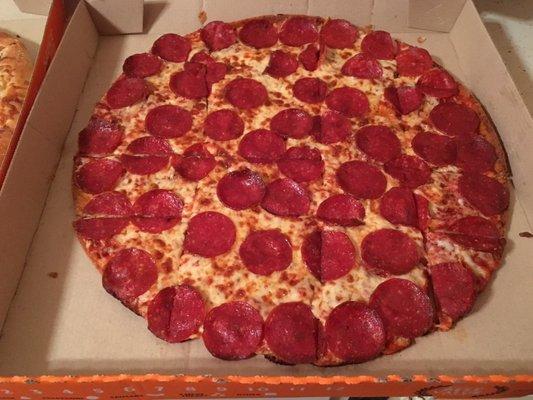 New thin crust pepperoni pizza