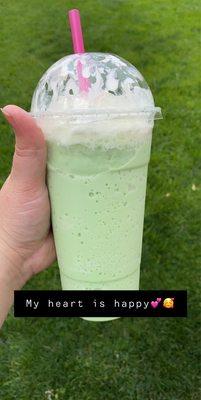 Green Tea Frappuccino with whip