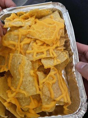 Nachos with ice cold cheese