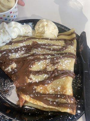 Strawberry banana nutella crepe