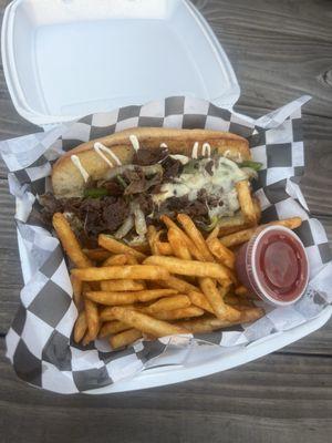 Phillycheese steak with fries