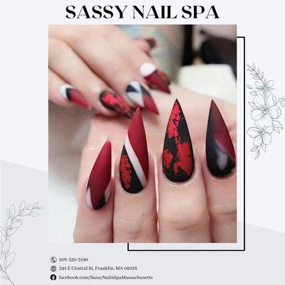 Sassy Nail Spa!
 Find us at: 391 E Central St, Franklin, MA 02038.
 Call us at 508-530-3190 to make an appointment.