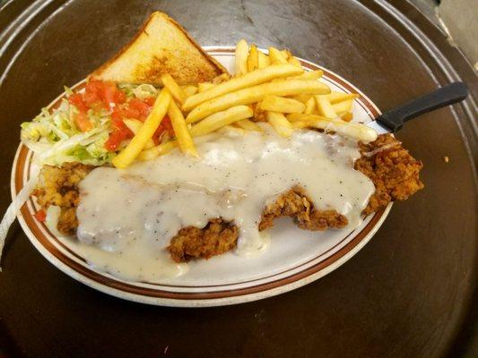 Home cut/tenderized chicken fried steak!