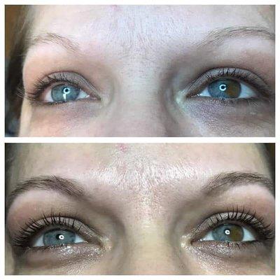 Lash lift & tint, brow tint & shape