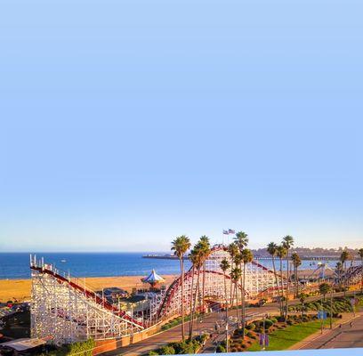 Giant Dipper ocean views at the Santa Cruz Beach Boardwalk