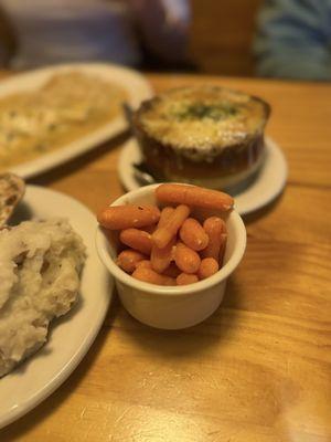 French onion soup and vegetables