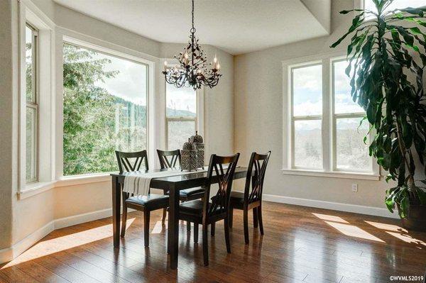 Made this beautiful dining room shine for staging.