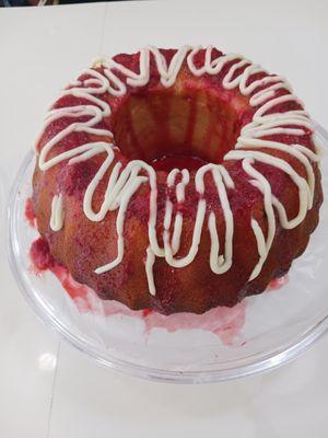 Strawberry Pound Cake made from scratch.