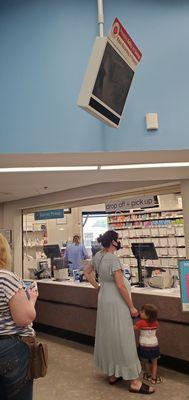 One line clearly marked for express pickup, pharmacist says there is only one line???