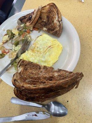 Garden Omelette and rye toast