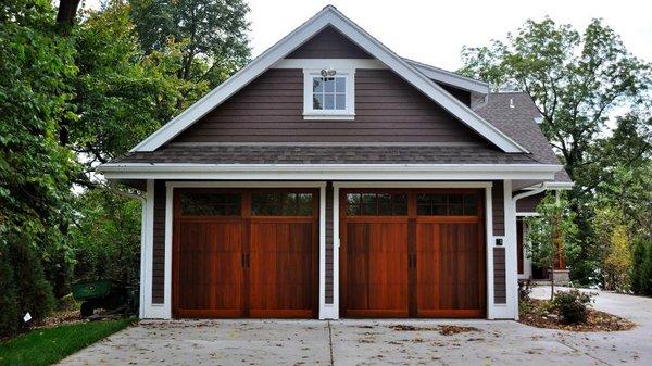 Wood doors with square glass