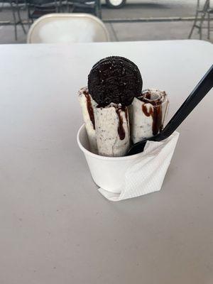 Kid size with Oreo and chocolate on top