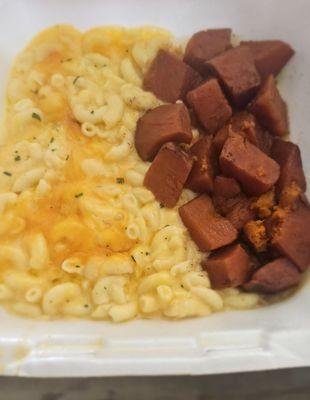 Yams, mac n cheese