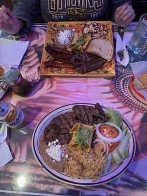 Celina's Platter and Carne Asada