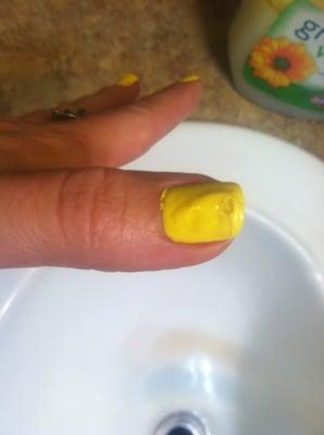 Worst nail job EVER! The woman actually caused me injury AND ruined my fingernails, then wouldn't even apologize or give my $!