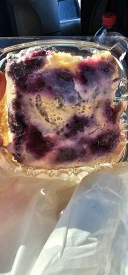 Bottom of the blueberry lemon cinnamon roll