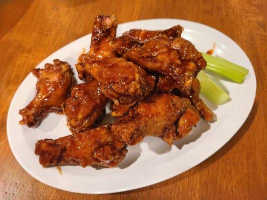 Platter of teriyaki chicken drumettes