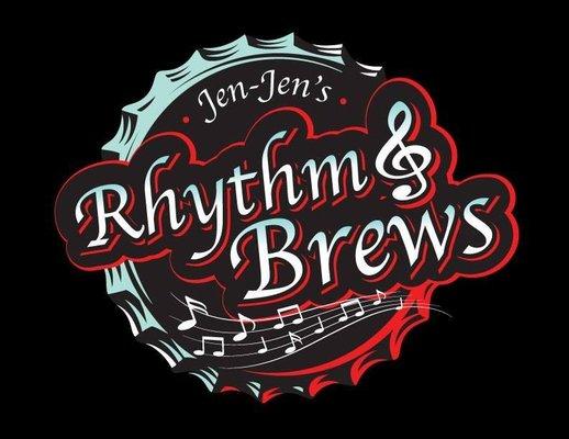 Jen-Jen's Rhythm N Brews sign