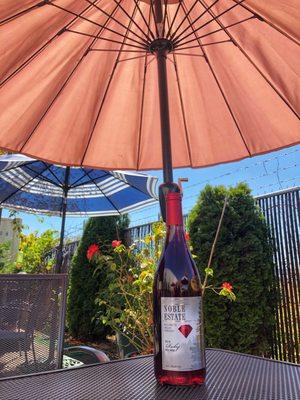 Ruby on the Noble Estate Winery garden patio