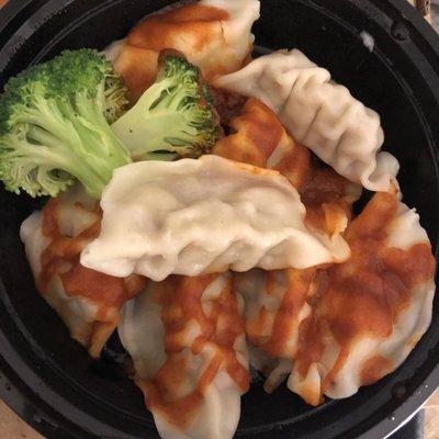 New menu item: Spicy Dumplings--their steamed dumplings with a spicy sauce, and legit spicy!