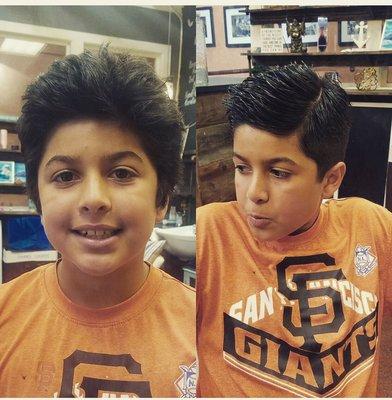 Kids cut. Before and after